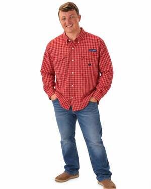 Columbia Super Bonehead PFG Long Sleeve Shirt Size XL Red Plaid